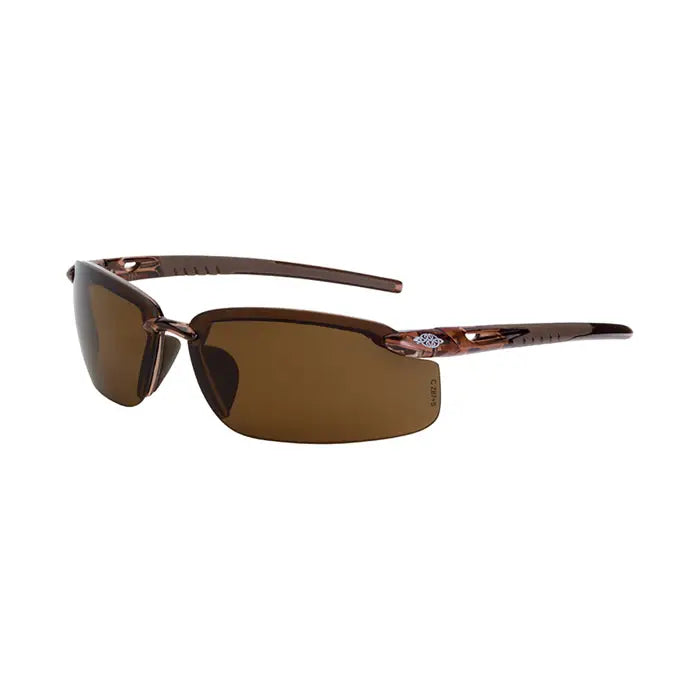 Radians Crossfire ES5 Premium Safety Glasses - Crystal Brown Frame & Polarized Brown Lens