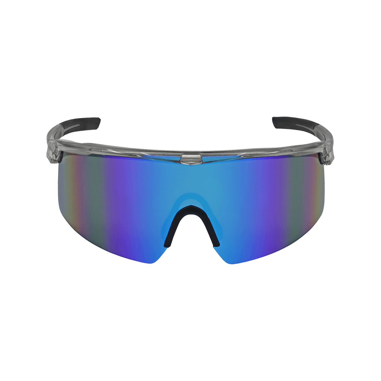 Bullhead Whipray Polarized Safety Glasses - Gray Frame / Blue Mirror Lens