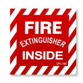 Vinyl Self-Adhesive Sign - "Fire Extinguisher Inside" - 4"x4"