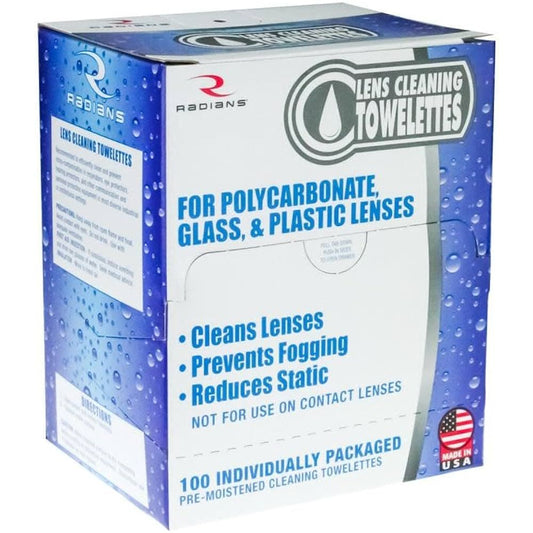 Radians Lens Cleaning Towelettes - (100 Per Box)