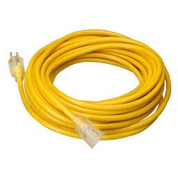 Extension Cord - 50' 12/3 - Yellow Cord & Clear Ends