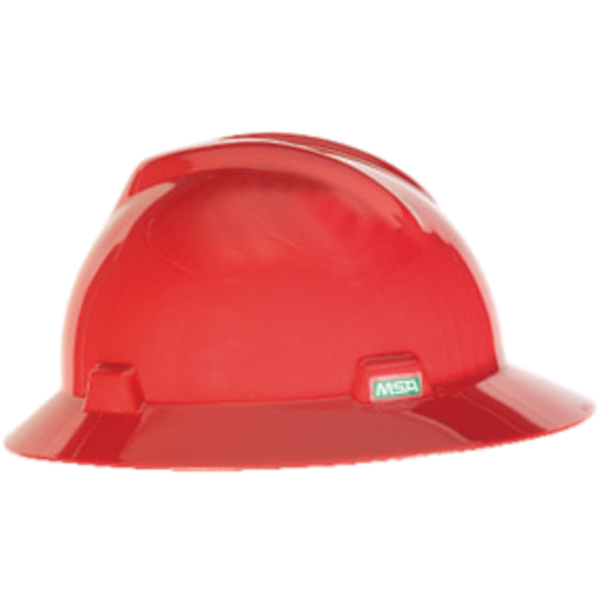 MSA V-Gard Full Brim Hard Hat - Red