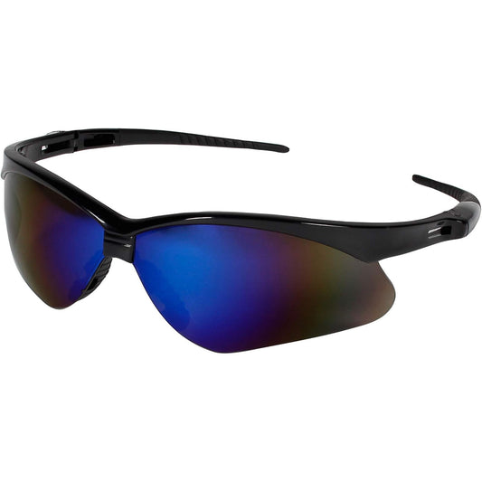 Nemesis Safety Glasses - Black Frame / Blue Mirror Lens
