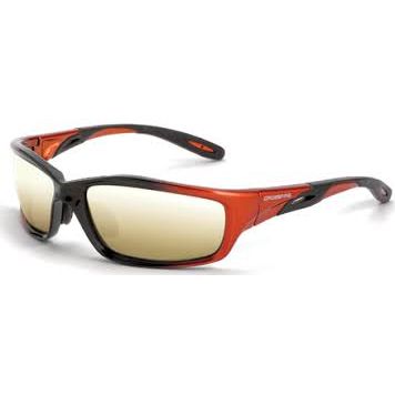Radians 2812 Crossfire Infinity Premium Safety Glasses - Orange/Black Frame & Gold Lens