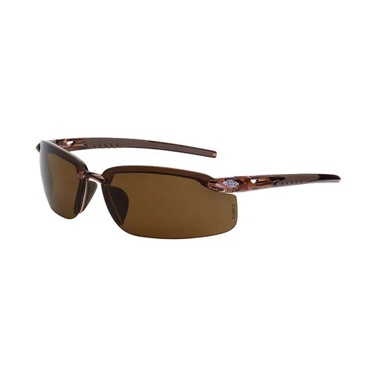 Radians Crossfire ES5 Premium Safety Glasses - Crystal Brown Frame & Polarized Brown Lens