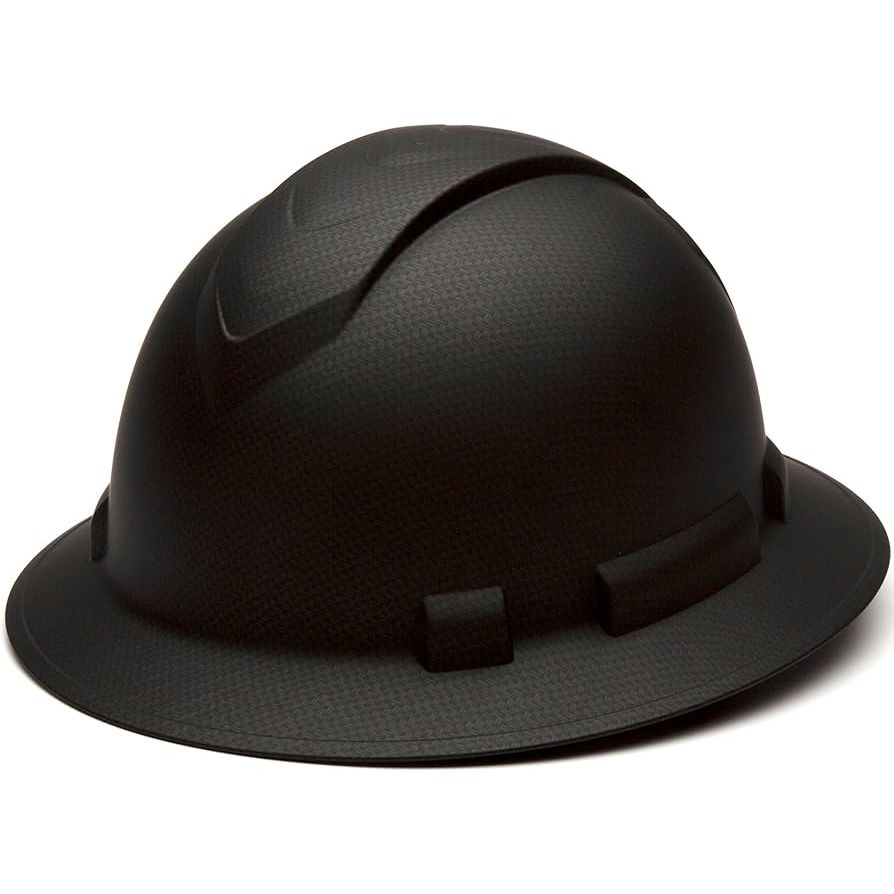 Pyramex Ridgeline Full Brim Hard Hat - Matte Black