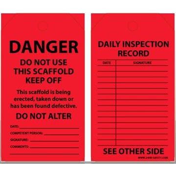 Accuform 858274BE-018 Tag - "Danger Do Not Use This Scaffold" - Red - (25 per pack)