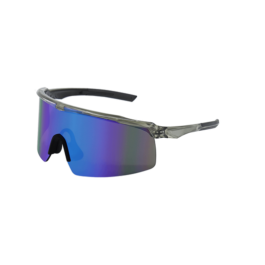 Bullhead Whipray Polarized Safety Glasses - Gray Frame / Blue Mirror Lens
