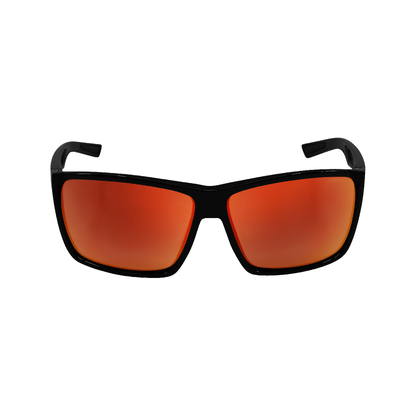 Bullhead Safety Lionfish Safety Glasses - Shiny Black Frame / Red Mirror PFT Lens