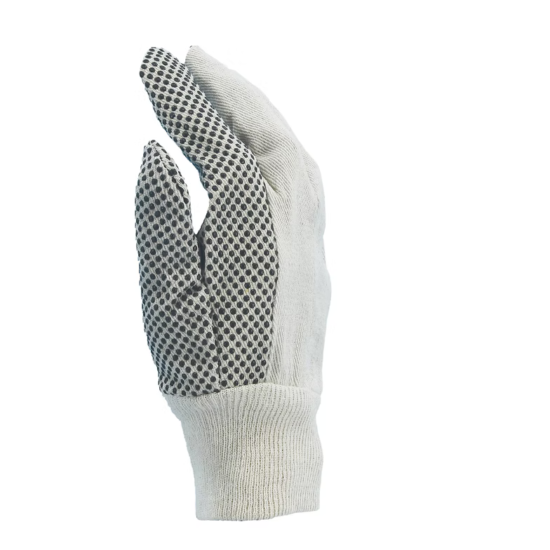 Glove Safe 10oz Cotton Canvas Gloves - PVC Dotted Palm and Knit Wrist - (Dozen)