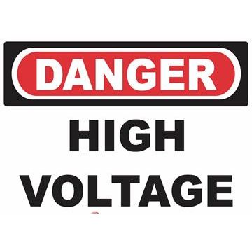 Sign - "Danger - High Voltage" - Plastic - 10" x 14"