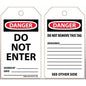Accuform 858274BE-010 Tag - "Danger Do Not Enter" - (25 per pack)