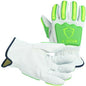 Leather Goatskin Impact-Resistant Gloves - Hi-Vis Green - (Per Pair)