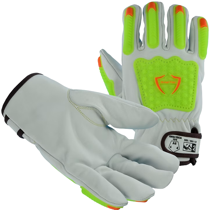 Armor Flex Premium Grade Goatskin Impact Gloves - Winter Fleece Lining - (Per Pair)