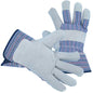 Glove Safe Striped Leather Work Gloves with Lined Palm