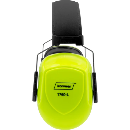 Ironwear Over-The-Head Earmuffs - NRR 27 - Lime / Black