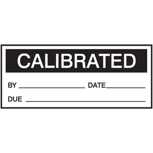 Accuform Label LPC428 - "Calibrated" - (25 per pack)