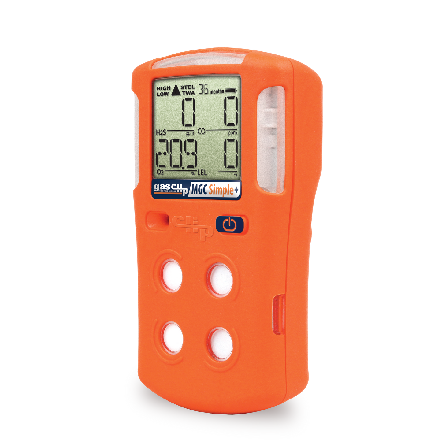 GasClip MGC-S-Plus Multi-Gas Detector - H2S/CO/O2/LEL - 3 Year