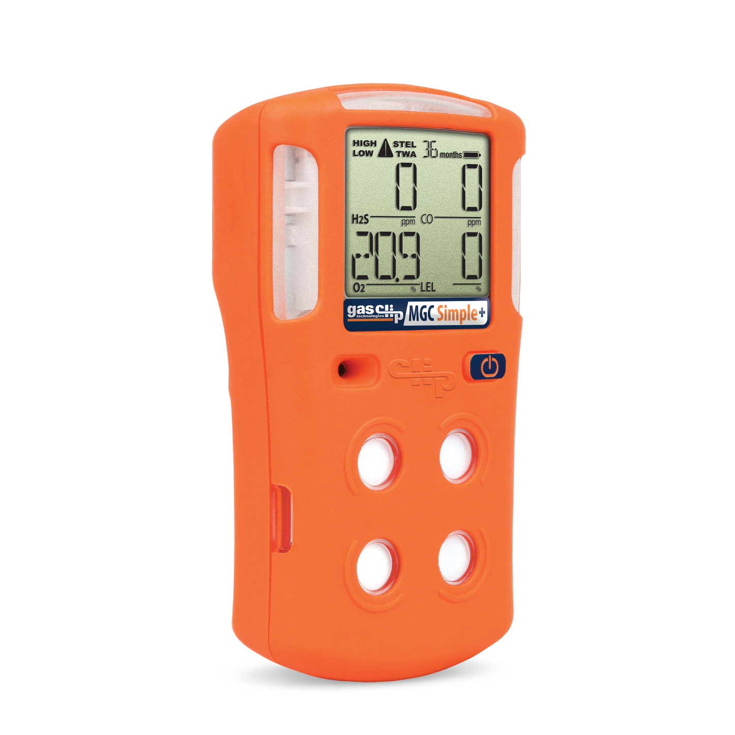 GasClip MGC-S-Plus Multi-Gas Detector - H2S/CO/O2/LEL - 3 Year