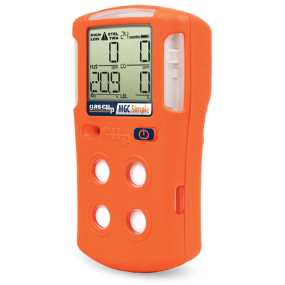 GasClip MGC-S Simple Diffusion Multi-Gas Detector - H2S/CO/O2/LEL - 2 Years