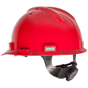 MSA V-Gard Cap Hard Hat - Ratchet - Red