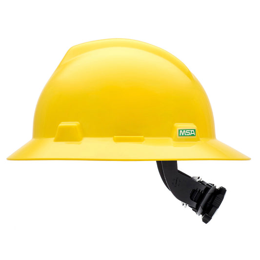 MSA V-Gard Full Brim Hard Hat - Yellow