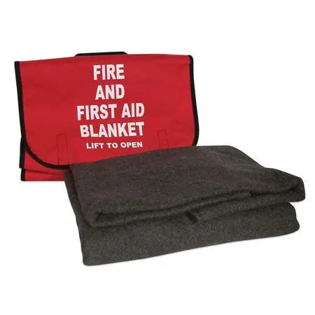 Wool First Aid Fire Blanket - 66" x 90" with Storage Bag