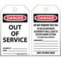 Accuform 858274BE-012 Tag - "Danger Out Of Service" - (25 per pack)
