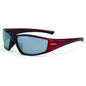 Radians 23233 Crossfire RPG Safety Glasses - Black Pearl & Red Frame / Silver Mirror Lens