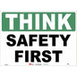 ADDI 01-8623P10X14 Plastic Sign - "Think Safety First" - 10 x 14