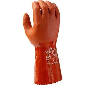 Showa PVC Chemical-Resistant Gloves - 12" - Orange - (Dozen)