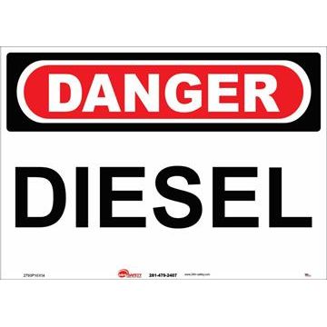 Sign - "Danger - Diesel" - Plastic - 10" x 14"