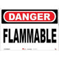 Sign - "Danger - Flammable" - Plastic - 10" x 14"