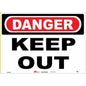 Sign - "Danger - Keep Out" - Plastic - 10" x 14"