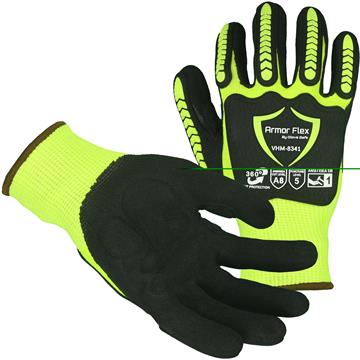 Impact-Resistant Safety Gloves - Sandy Palm - Hi-Vis Green - (Per Pair)
