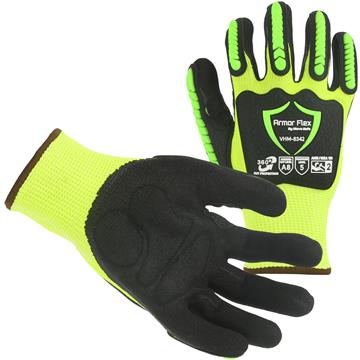Impact Resistant Safety Gloves - Sandy Palm and Hi-Vis Green - (Per Pair)